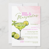 MooMoos & Margaritas Roze Bachelorette-feest Kaart (Voorkant)