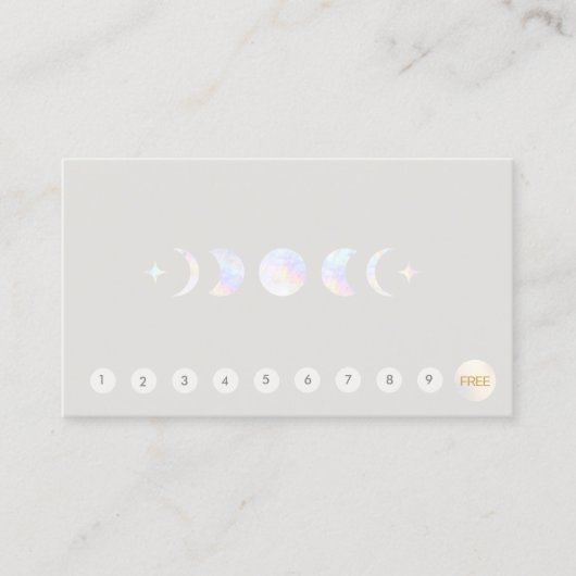 Moon 10 Punch Customer Loyalty Appointment Visitekaartje (Voorkant)