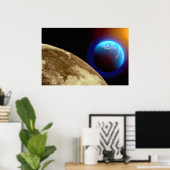 Moon, aarde en zon poster (Thuiskantoor)