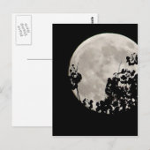 Moon achter donkere bladeren briefkaart (Voorkant / Achterkant)