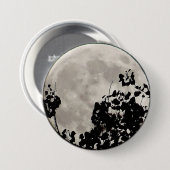 Moon achter donkere bladeren ronde button 7,6 cm (Voorkant /achterkant)