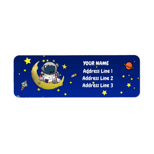Moon Adventure Retouradreslabel Etiket (Voorkant)