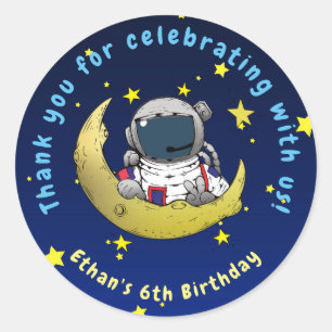Moon Adventure Verjaardag Dank u Stickers