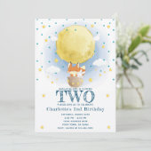 Moon Air Balloon Stars Glitter Verjaardag Kaart (Staand voorkant)