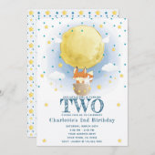 Moon Air Balloon Stars Glitter Verjaardag Kaart (Voorkant / Achterkant)