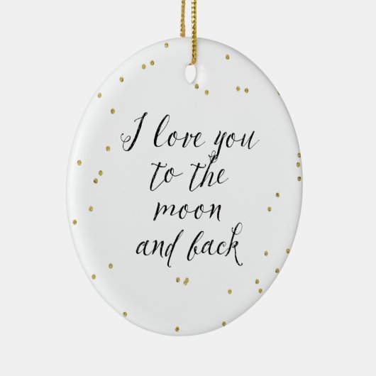 Moon and Back Gold Confetti Keramisch Ornament (Rechts)
