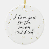 Moon and Back Gold Confetti Keramisch Ornament (Voorkant)