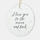 Moon and Back Gold Confetti Keramisch Ornament (Links)