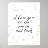 Moon and Back Gold Confetti Poster (Voorkant)