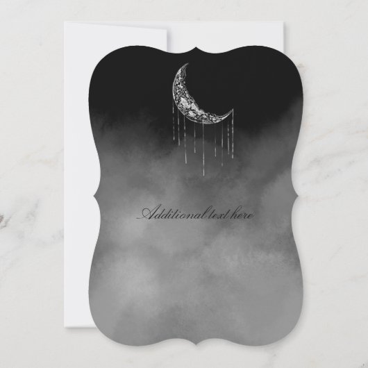 Moon and Back Silver and Black Night Sky Kaart (Achterkant)