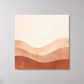 Moon and Desert Minimalist Boho Wall Art Canvas Afdruk (Voorkant)