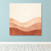 Moon and Desert Minimalist Boho Wall Art Canvas Afdruk (Insitu (Houten vloer))