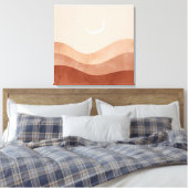 Moon and Desert Minimalist Boho Wall Art Canvas Afdruk (Insitu (Slaapkamer))