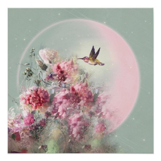 Moon and Flowers - Poster (Voorkant)