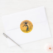 Moon and Music Kokopelli Classic Round Sticker (Envelop)