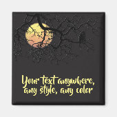 Moon and Owl Silhouette Magneet (Voorkant)