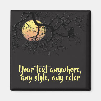 Moon and Owl Silhouette Magneet