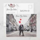 Moon and Raven Waterverf Wedding Save the Date Aankondigingskaart (Voorkant / Achterkant)