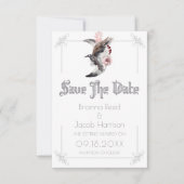 Moon and Raven Waterverf Wedding Save the Date Kaart (Voorkant)