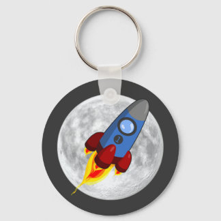 Moon and Rocket Sleutelhanger (keyring)