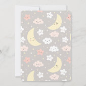 Moon and Star Baby shower Invitation Pink Kaart (Achterkant)