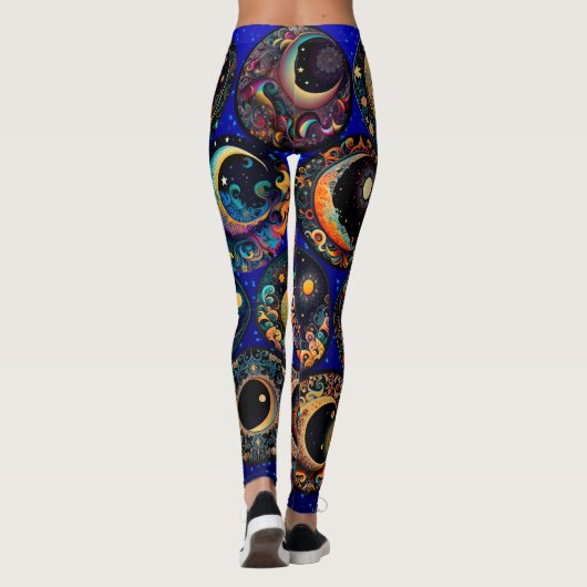 Moon and Star Celestial Leggings - Night Sky (Achterkant)