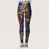 Moon and Star Celestial Leggings - Night Sky (Voorkant)