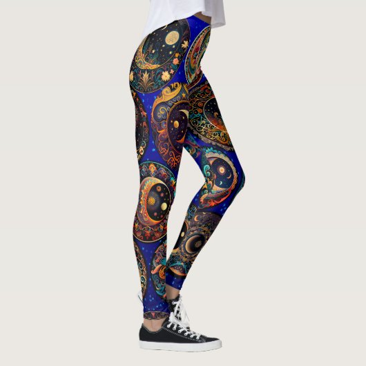 Moon and Star Celestial Leggings - Night Sky (Rechts)