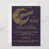 Moon and Stars 40th Birthday Party Invitation Kaart (Voorkant)