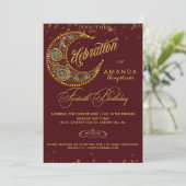 Moon and Stars 40th Birthday Party Invitation Kaart (Staand voorkant)