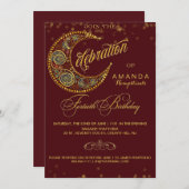 Moon and Stars 40th Birthday Party Invitation Kaart (Voorkant / Achterkant)