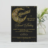 Moon and Stars 40th Birthday Party Invitation Kaart (Staand voorkant)