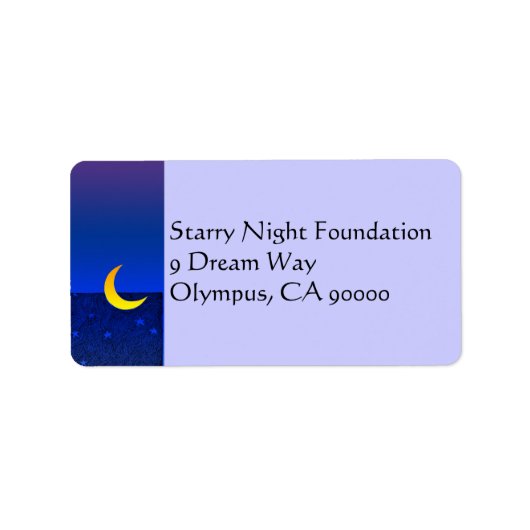 Moon and Stars Aangepast adreslabel Etiket (Voorkant)