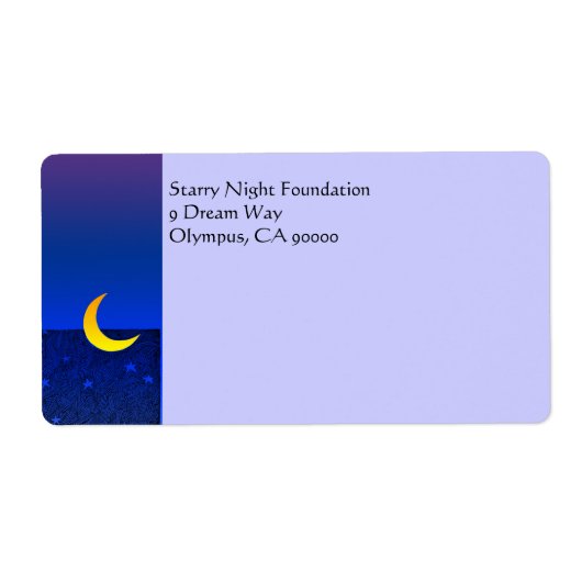 Moon and Stars Aangepast verzendlabel (Voorkant)