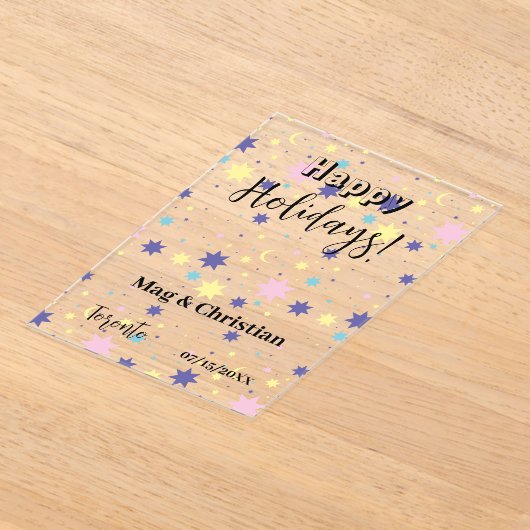 Moon and stars. acryl uitnodigingen (Laagn)