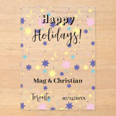 Moon and stars. acryl uitnodigingen (Voorkant)