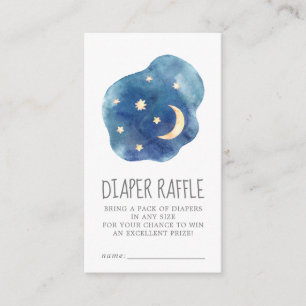 Moon and Stars Baby Boy Diaper Raffle Informatiekaartje