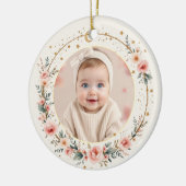 Moon and Stars Baby First Christmas Photo Keramisch Ornament (Links)