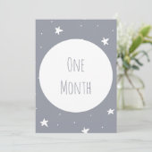 Moon and stars Baby Milestone Kards Kaart (Staand voorkant)