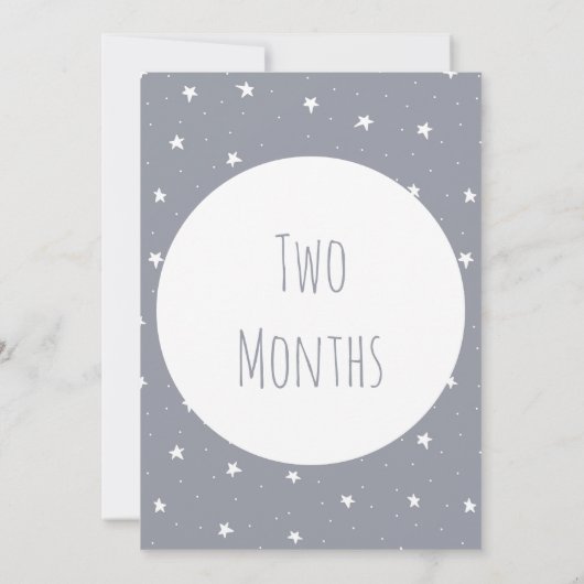 Moon and stars Baby Milestone Kards Kaart (Achterkant)