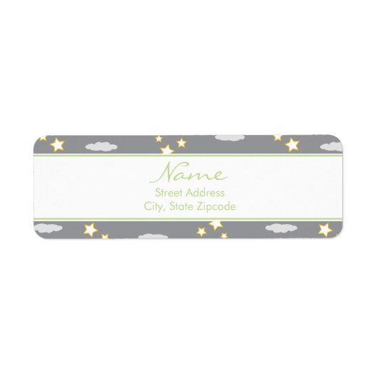 Moon and Stars Baby shower Adreslabel Etiket (Voorkant)