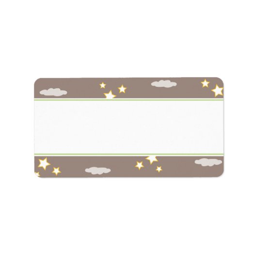Moon and Stars Baby shower Adreslabel Etiket (Voorkant)