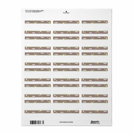 Moon and Stars Baby shower Adreslabel Etiket (Full Sheet)