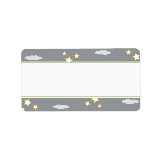 Moon and Stars Baby shower Adreslabel Etiket (Voorkant)