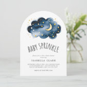Moon and Stars Baby shower Baby Sprinkle Kaart (Staand voorkant)