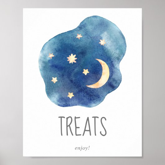 Moon and Stars Baby shower Behandelt Sign. Poster (Voorkant)