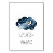Moon and Stars Baby shower Buffet Food Labels Kaart (Voorkant)