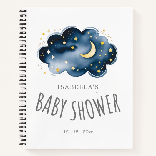 Moon and Stars Baby shower Cadeaulijst Notitieboek (Voorkant)