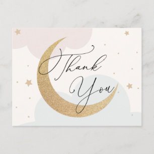 Moon and Stars Baby shower Dank je wel Briefkaart