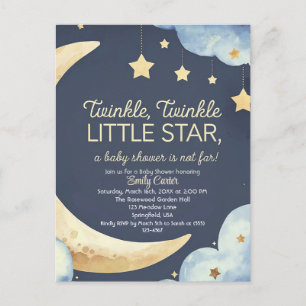 Moon and Stars Baby shower - Dromerige Nighttime Briefkaart